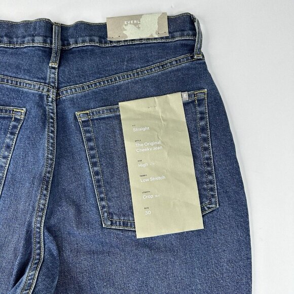 Everlane Women's‎ NWT Indigo The Original Cheeky Straight Jean W30 Crop/L26 - Picture 5 of 13